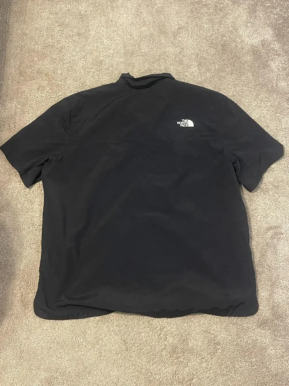 The North Face Shirt Mens 2XL Black Short Sleeve Button Front Outdoor Hiking